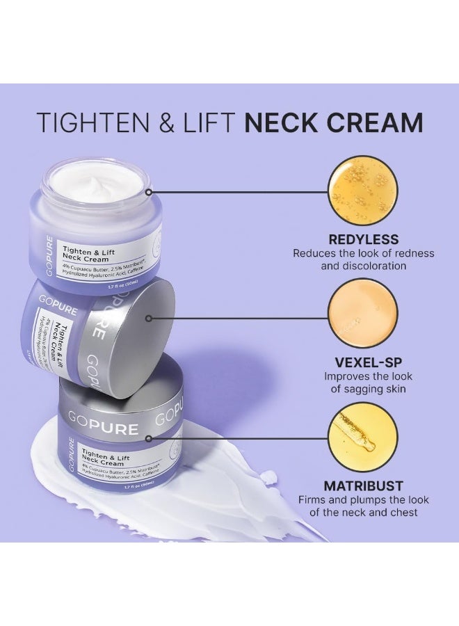 goPure Neck Firming Cream - Anti-Aging Neck Cream For Tightening And Wrinkles For An Even Skin Tone And Neck Lift - With Pro-Active Firming Complex, 1.7 Oz - Image 3